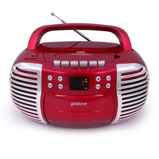 Groov-e Retro Boombox Portable CD & Cassette Player