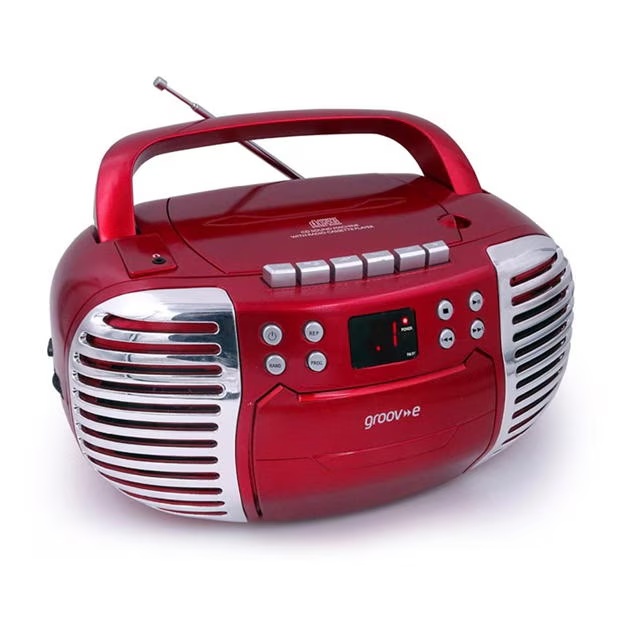 Groov-e Retro Boombox Portable CD & Cassette Player