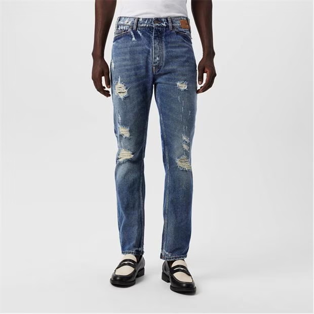 PALM ANGELS Mid Waist Regular Jeans
