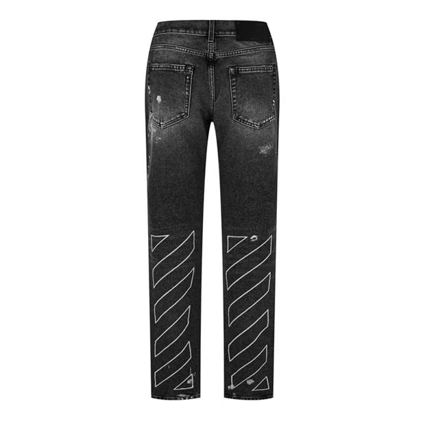 OFF WHITE Distressed Diag Jeans
