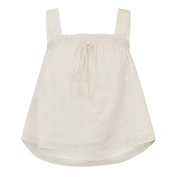 Jack Wills Broderie Shirred Top