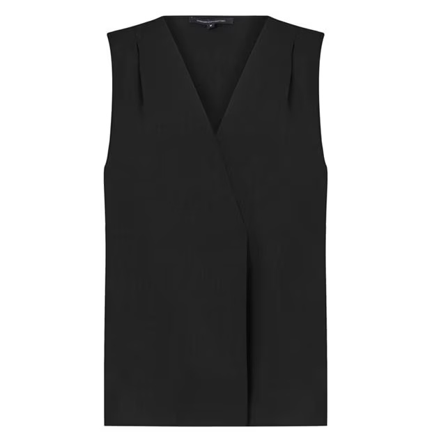 French Connection Cropped Sleeveless V Neck Top