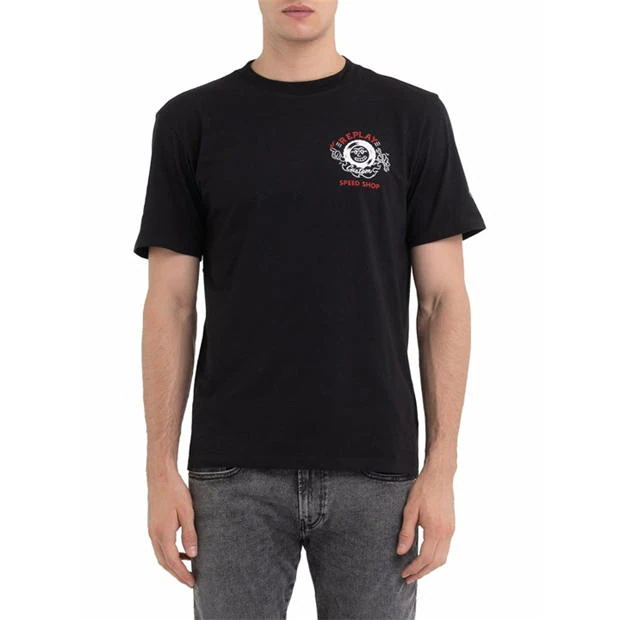 Replay Speed Shop Biker Print T-Shirt