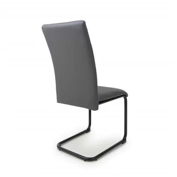 Shankar Set of 4 Carlisle Leather Effect Grey Dining Chair