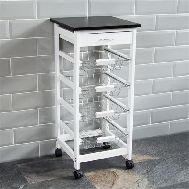 Lassic Chef Vida 4 Tier Wooden Kitchen Trolley