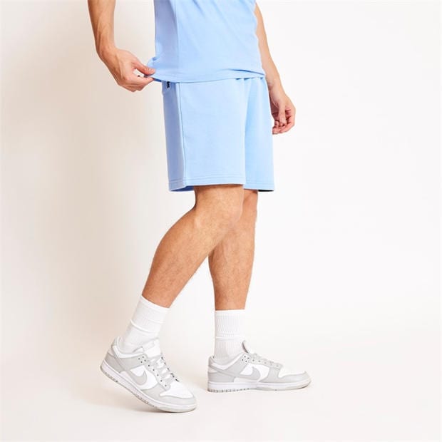 11 Degrees Block Graphic Sweat Shorts - Vista Blue