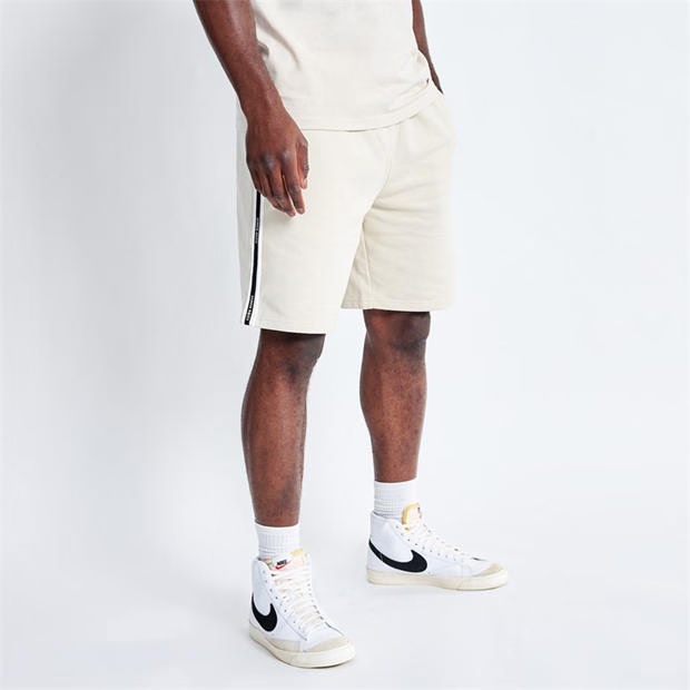 11 Degrees Block Taped Sweat Shorts - Coconut / Stone