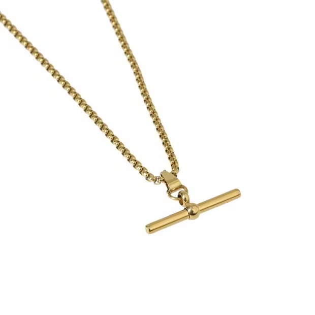 Fabric T-Bar Metal Necklace