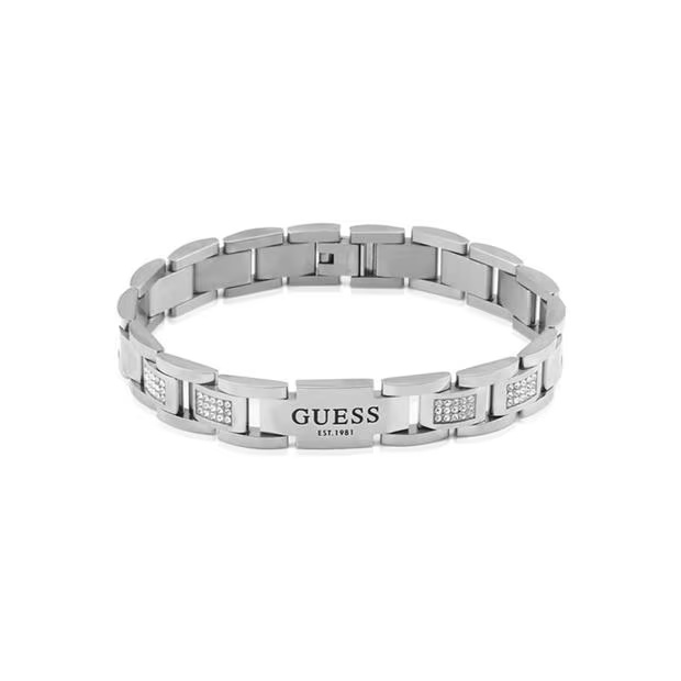 Guess Guess 12mm Flat Chain & White Cz Bracelet
