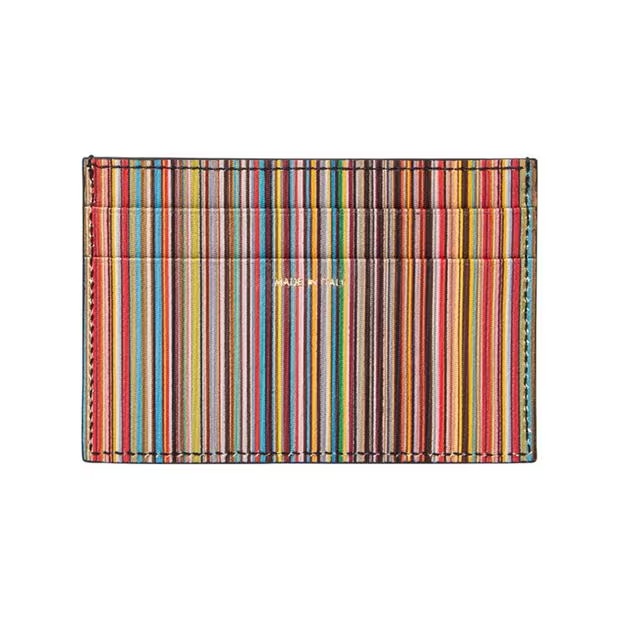 PAUL SMITH Stripe Leather Cardholder