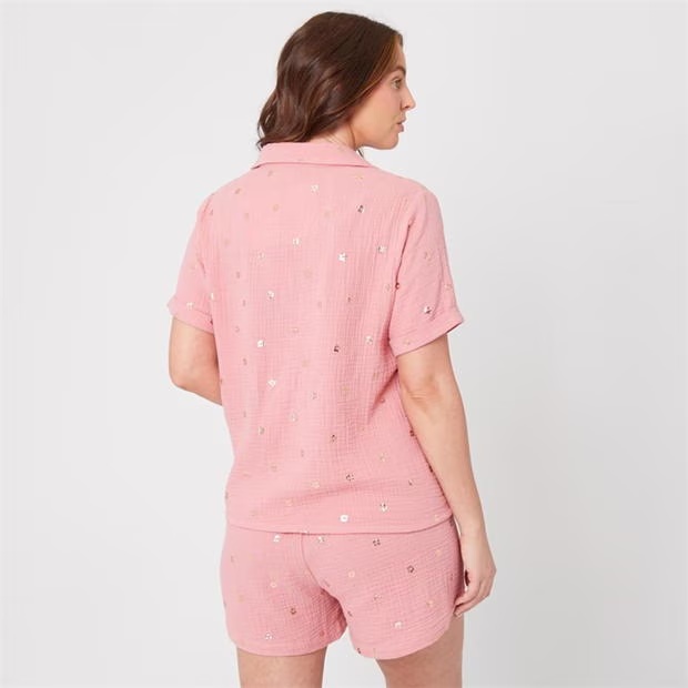 Be You Foil Flower Woven Pyjama Set