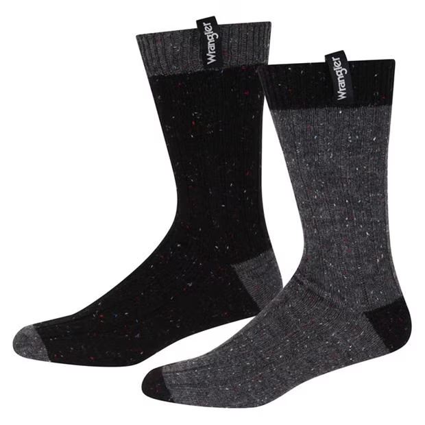 Wrangler Logo Tag Boot Socks 2-Pack Mens