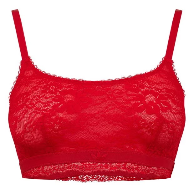 ADIDAS ORIGINALS Lace Bralette With Rubber Sealed Logo Front
