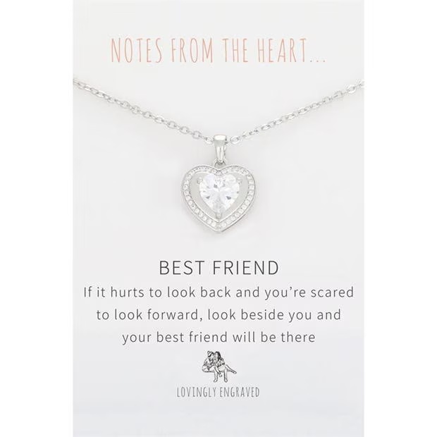 Notes From The Heart Notes From The Heart Notes From The Heart Best Friend Engraved Pendant Necklace
