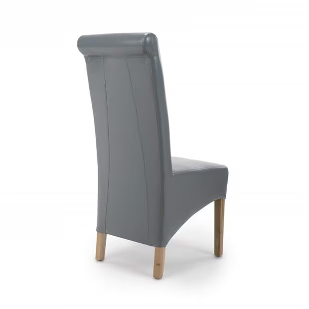 Shankar Set of 2 Krista Bonded Leather Grey Dining Chairs