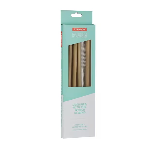 Typhoon Bamboo Reusable Straws & Cleaner
