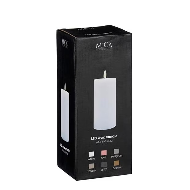 Mica Candle warm white led battery operated timer