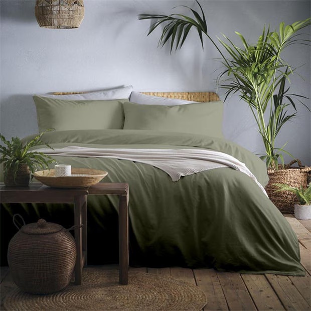 Appletree Cassia 100% Cotton Duvet Cover Set in Khaki
