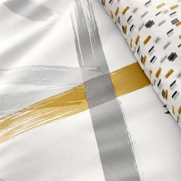 Appletree Leda Duvet Cover Set in Grey and Ochre