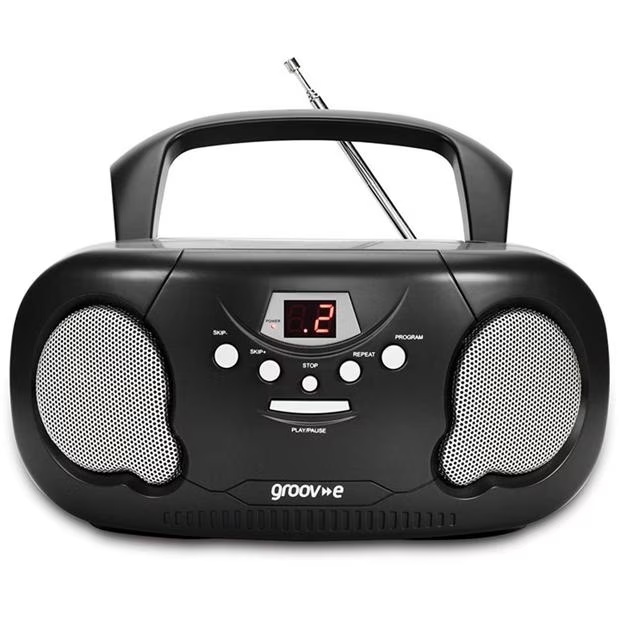 Groov-e Original Boombox Portable CD Player with Radio