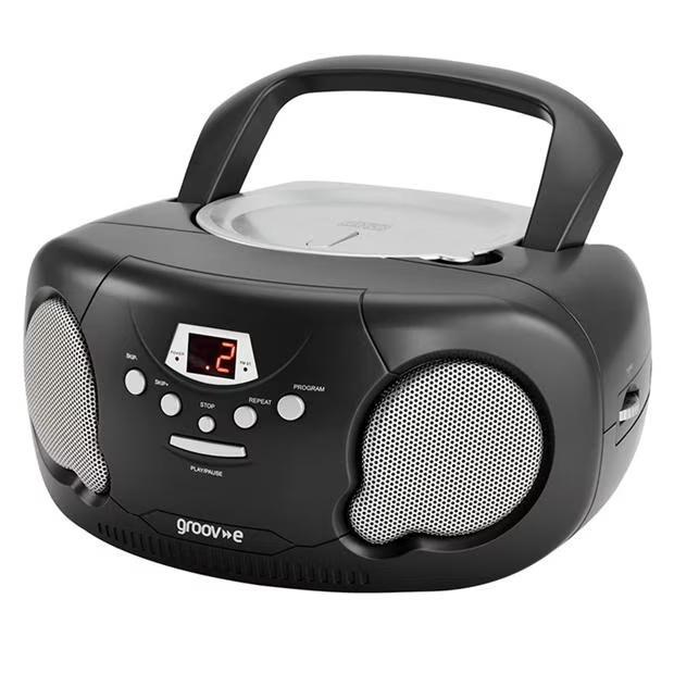 Groov-e Original Boombox Portable CD Player with Radio