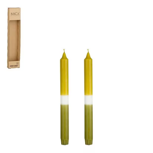 Mica Dip-dye dinner candle stearin 2 pieces