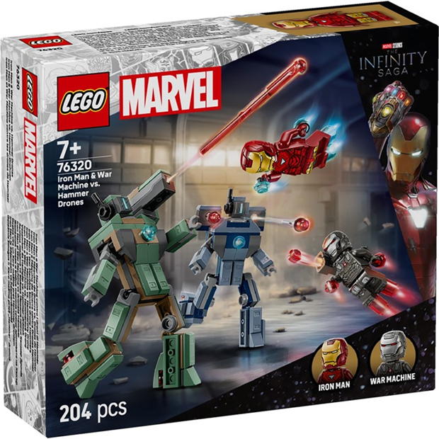 LEGO LEGOÂ® Marvel 76320 Iron Man & War Machine vs. Hammer Drones Building Toy