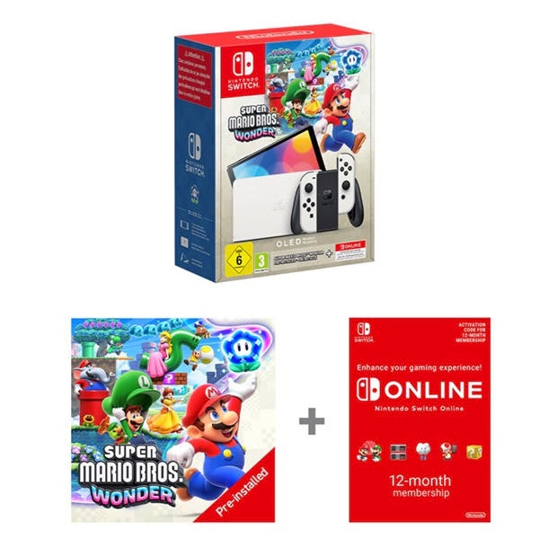 Nintendo Nintendo Switch (OLED model) and Mario Wonder and 12 Months NSO