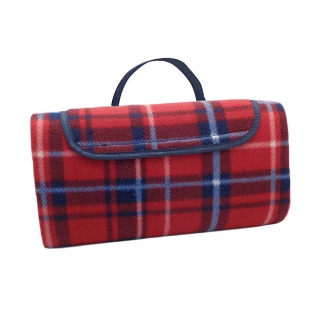 Country Club Picnic Blanket Fleece+ Handle - Classic Tartan