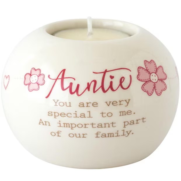 Said With Sentiment 7220 - Auntie Ceramic Tea Light Holder