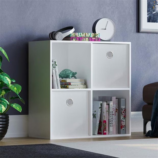 Lassic 2x2 Cube Storage Unit (W) + Set of 2 Storage Cubes