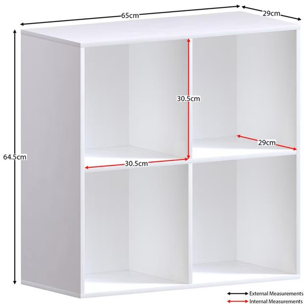Lassic 2x2 Cube Storage Unit (W) + Set of 2 Storage Cubes