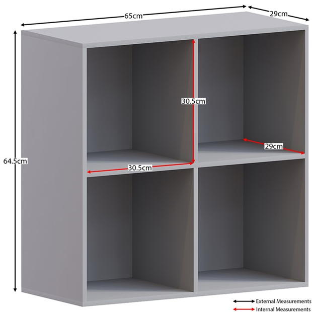 Lassic 2x2 Cube Storage Unit (G) + Set of 2 Storage Cubes