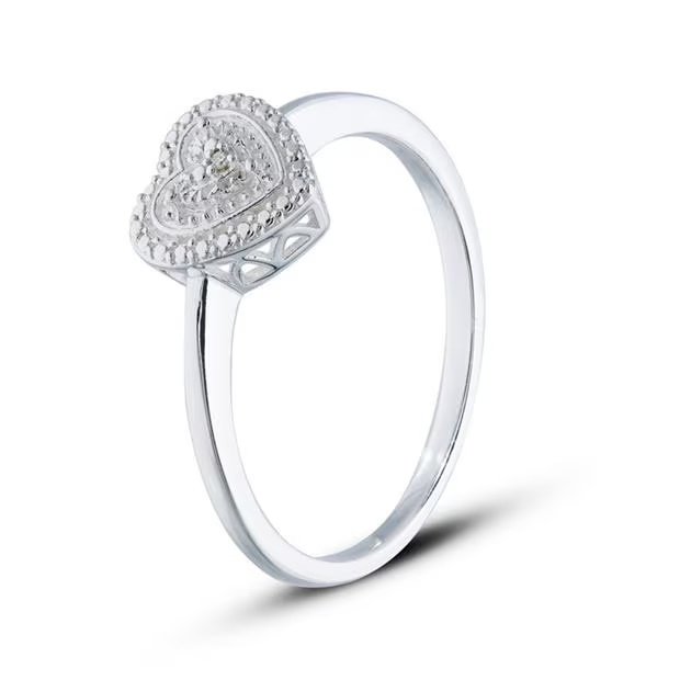 Be You Sterling Silver Diamond Heart Ring