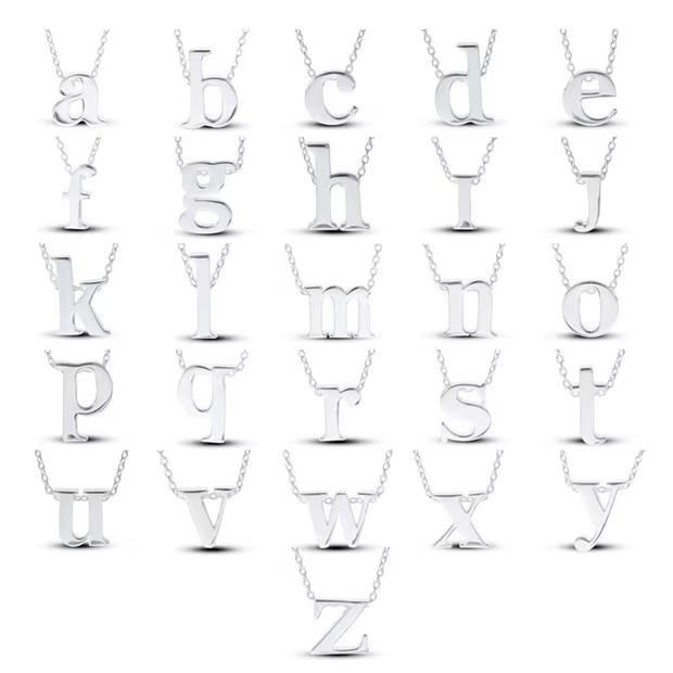 Be You Sterling Silver lowercase Initial Necklace