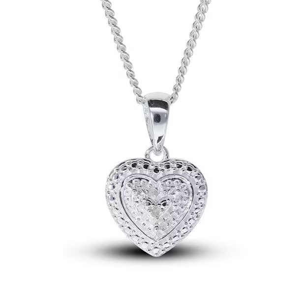 Be You Sterling Silver Diamond HeartPendant