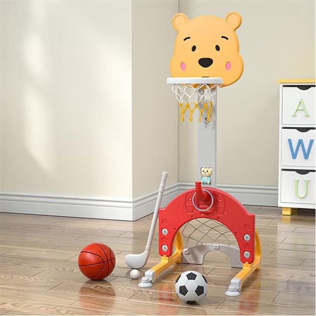 KIDKID Cartoon Bear Basketball Stand with Music