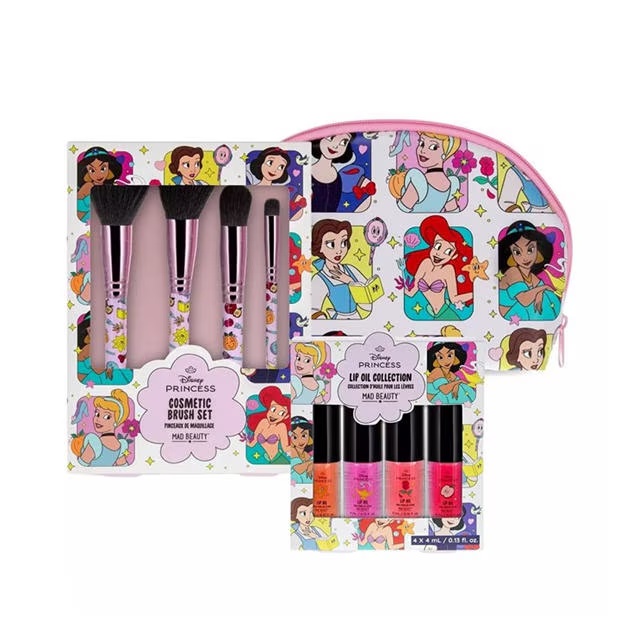 Mad Beauty Disney Princess Lip Oils with Cosmetic Pouch Set