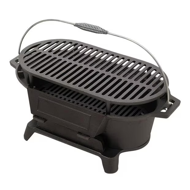 Breeins Cast Iron Charcoal Grill with Handle
