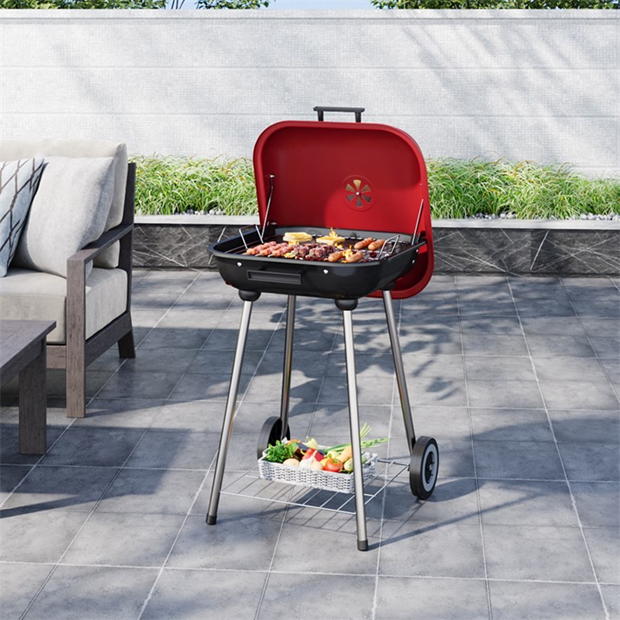 Breeins Garden Charcoal Grill with Wheels