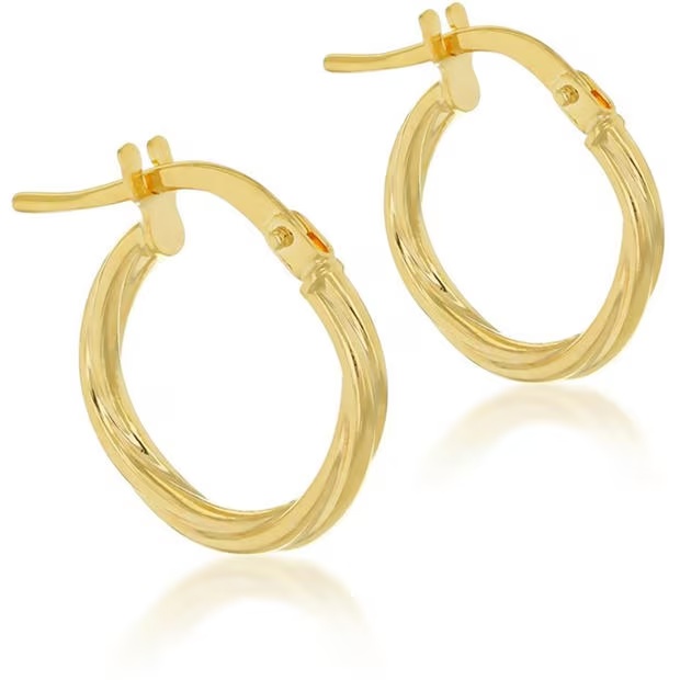 Be You 9ct Gold Polished Twisted Hoop Earrings