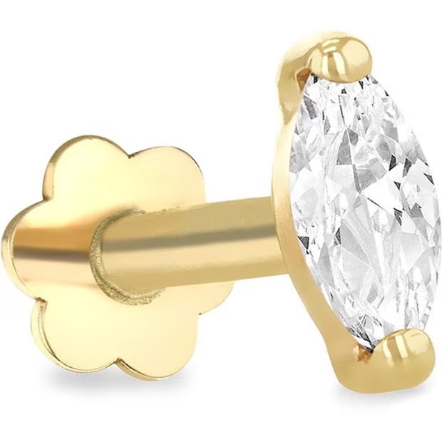 Be You 9ct Gold Marquise CZ Labret Stud