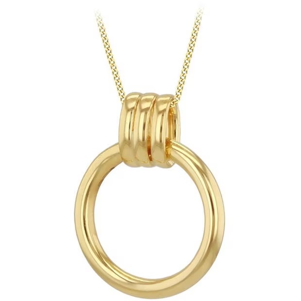 Be You 9ct Gold Triple Tube Circle Drop Necklace
