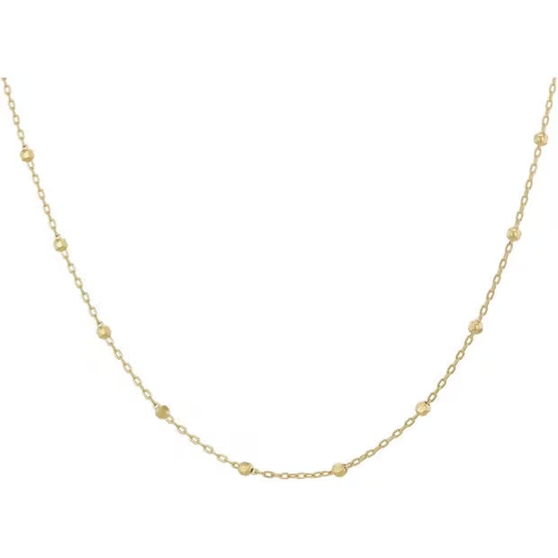 Be You 9ct Gold Diamond Cut Ball Trace Necklace