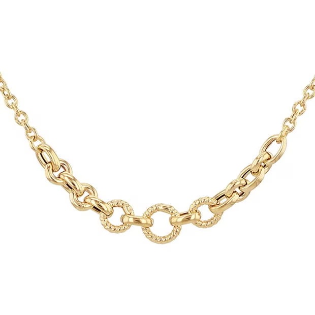 Be You 9ct Gold Twisted and Polished Ring Centre Necklace