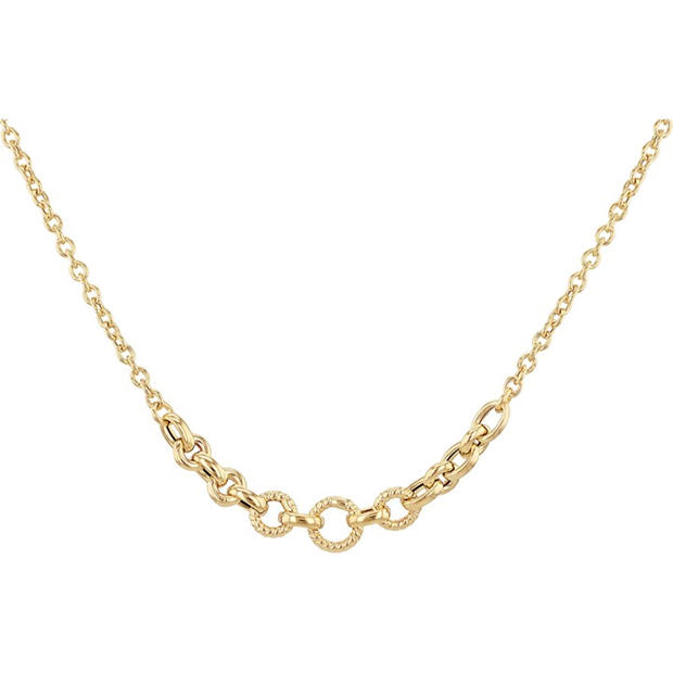 Be You 9ct Gold Twisted and Polished Ring Centre Necklace