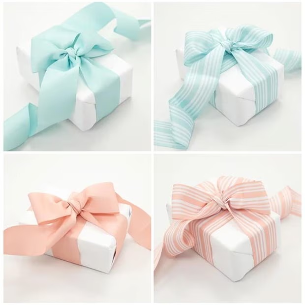 Crafters Companion Chunky Ribbon - Pink and Blue 4pc