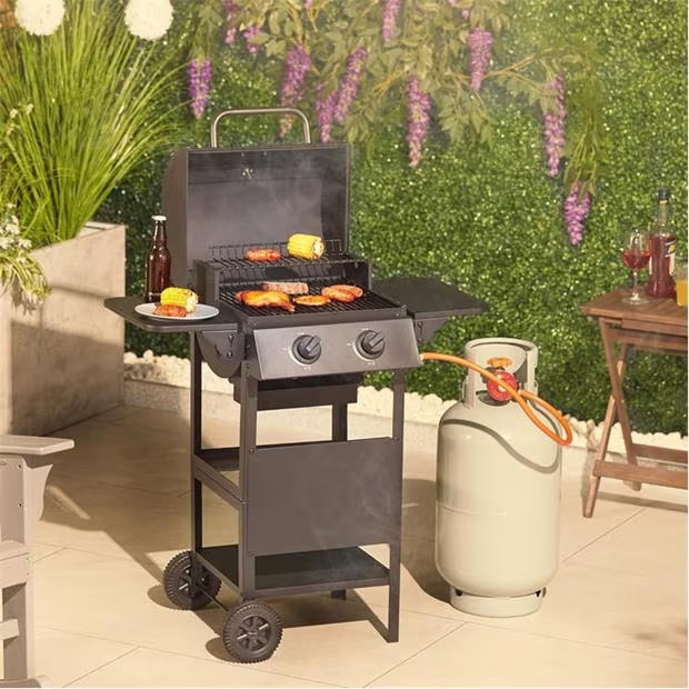 VonHaus Barrel 2 Burner Gas BBQ