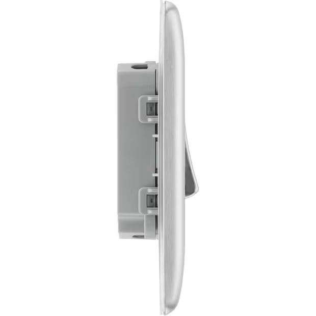 Luceco BG Nexus Metal Double Light Switch Brushed Steel