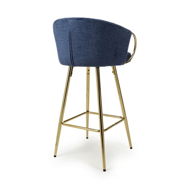 Shankar Volero Linen Effect Blue Bar Stool